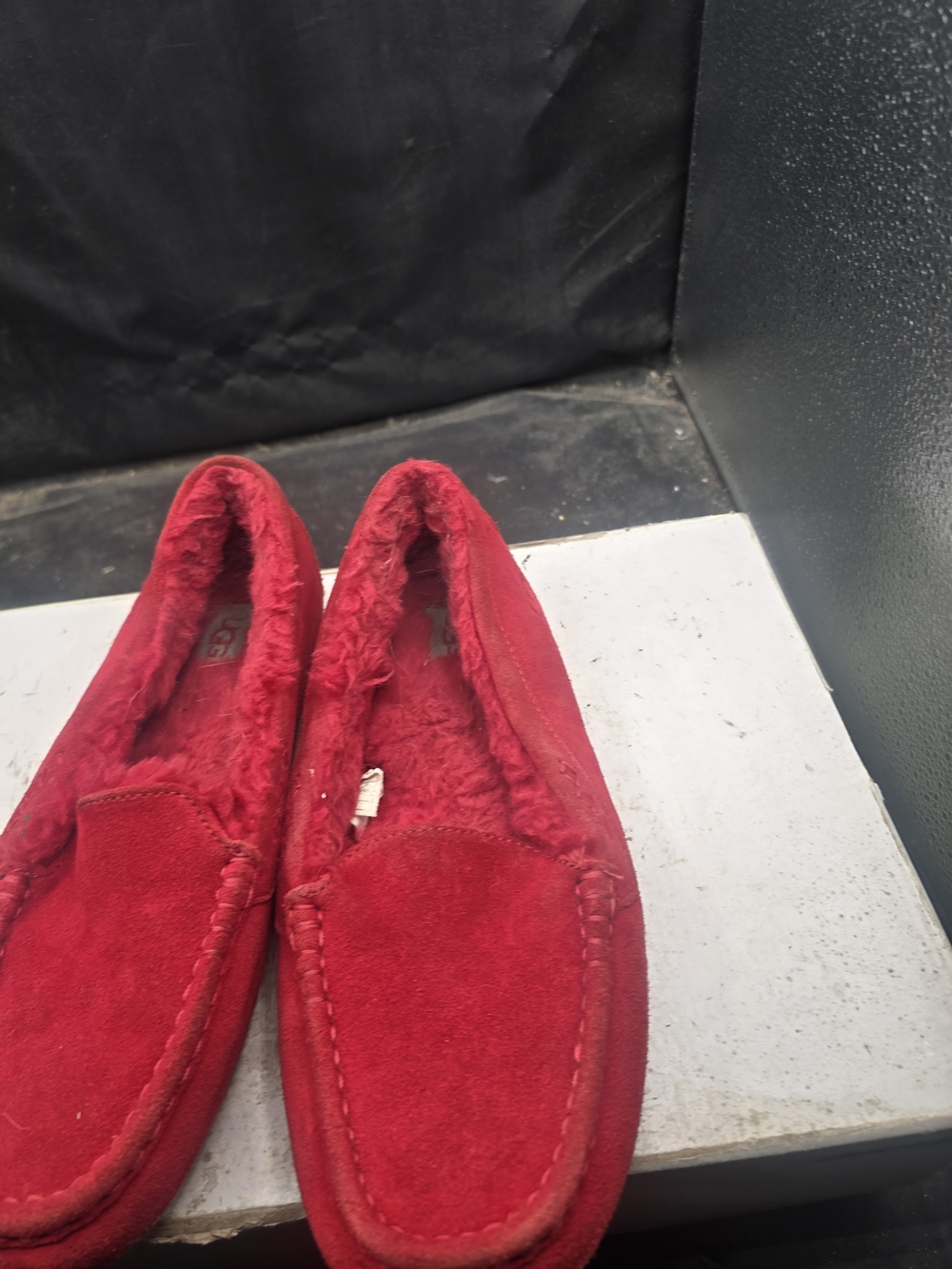 UGG Women's Red Suede Moccasin Slippers
